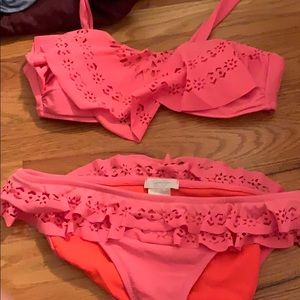 Jessica Simpson coral bikini